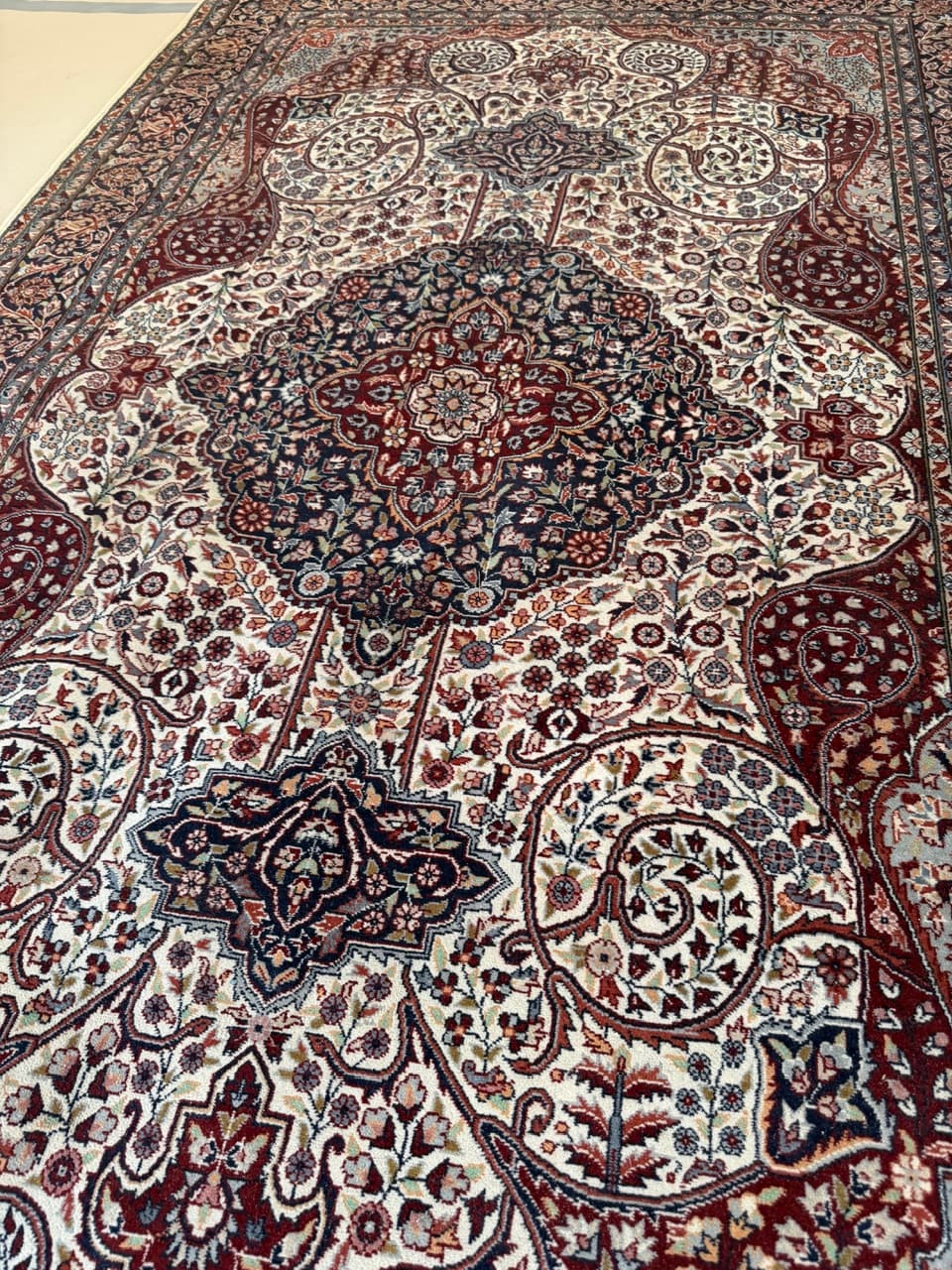 Rug Ghoum, 240x140 cm, red wool, Iran, 1990s. - 191709