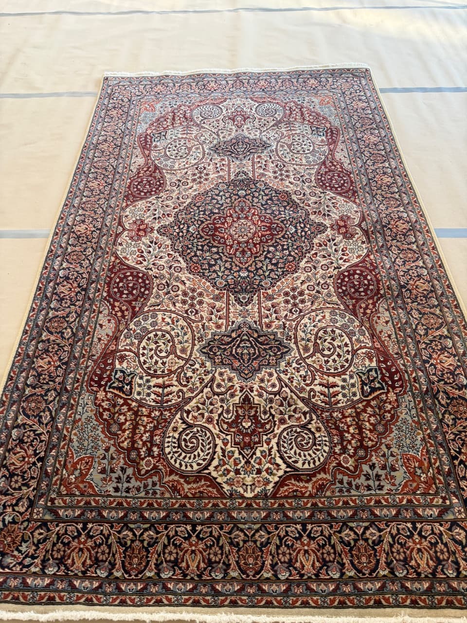 Rug Ghoum, 240x140 cm, red wool, Iran, 1990s. - 191707