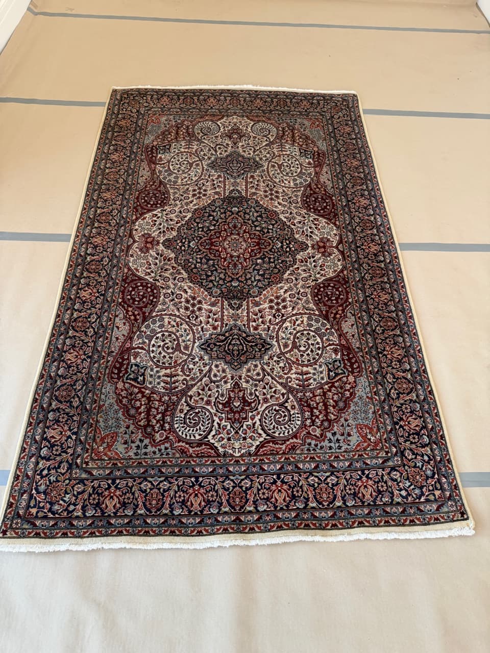 Rug Ghoum, 240x140 cm, red wool, Iran, 1990s. - 191715