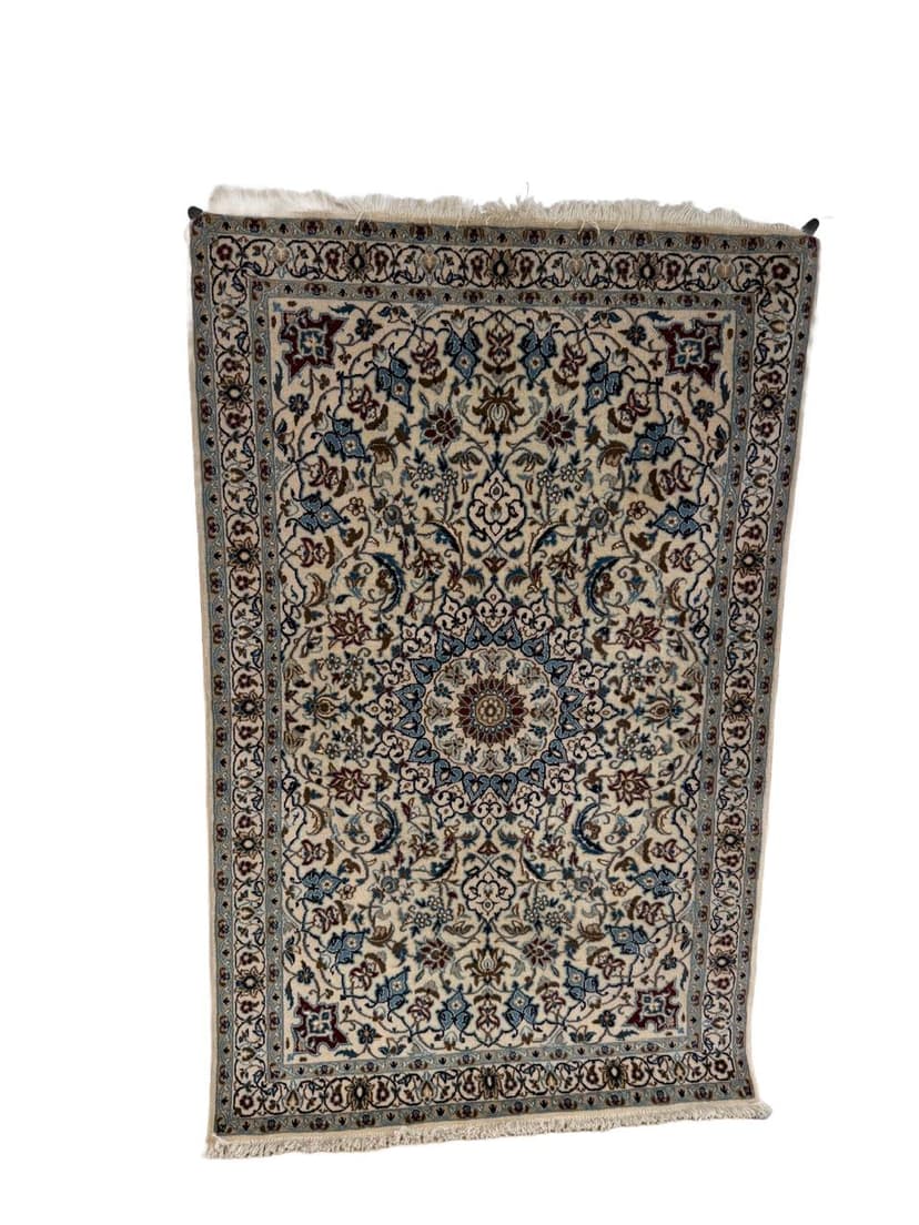 Dywan perski Nain 180x115 cm, ivory, wełna jedwab, Iran