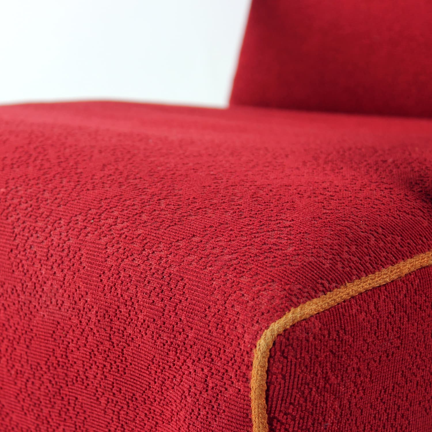 Armchair, red fabric, wood, by F. Jirak, TON, Czechoslovakia, 1960s. - 191781