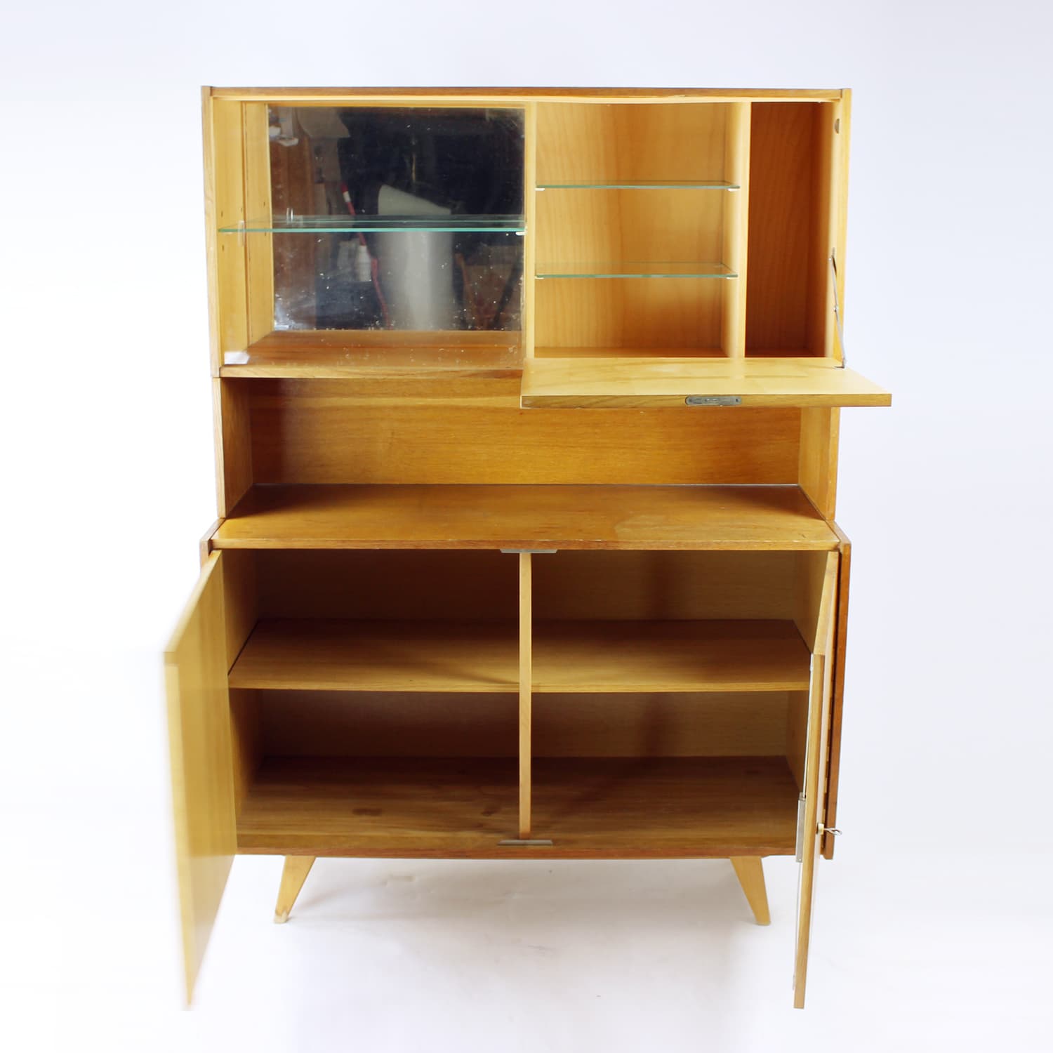 Komoda barowa U 460, dąb jasnobrązowy, proj. J. Jiroutek, Interier Praha, Czechosłowacja, lata 60. - 191800