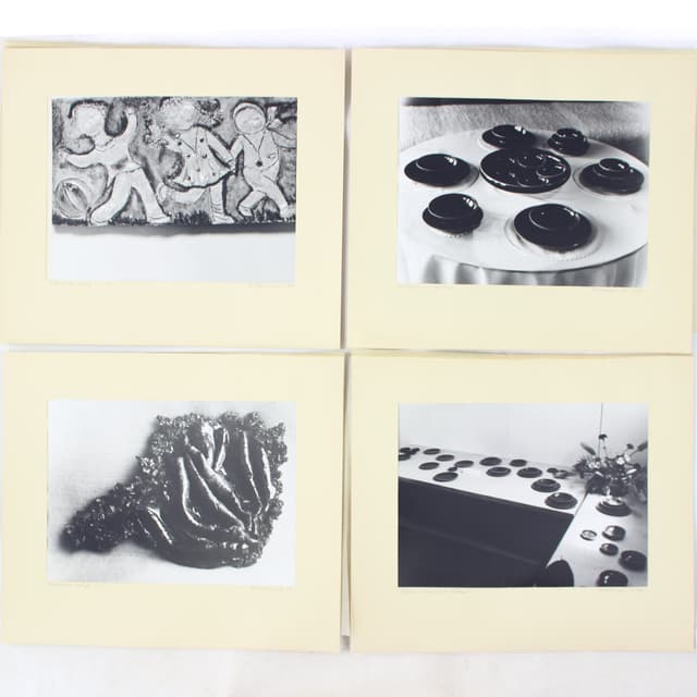 Zestaw czterech fotografii artystycznych, czarno-białe, proj. D. Abrahámová, Czechosłowacja, lata 80. - WYMIARY