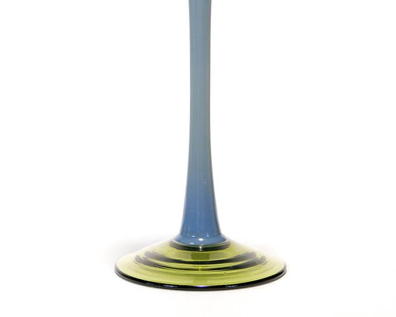 Goblet, ombré yellow-blue, glass, by Z. Horbowy, Poland, 1970s - 191987