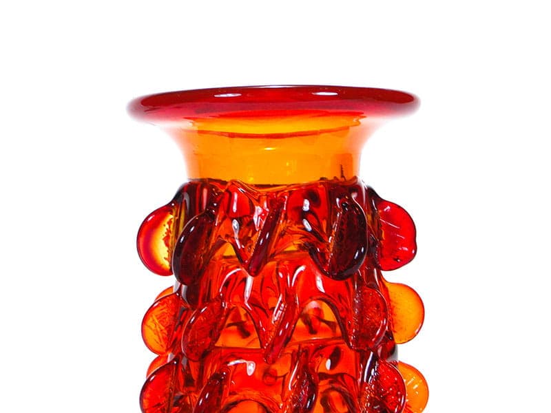 Wazon Panna Młoda, pomarańczowy, szkło, proj. J. Słuczan-Orkusz, Polska, lata 70. - 192007