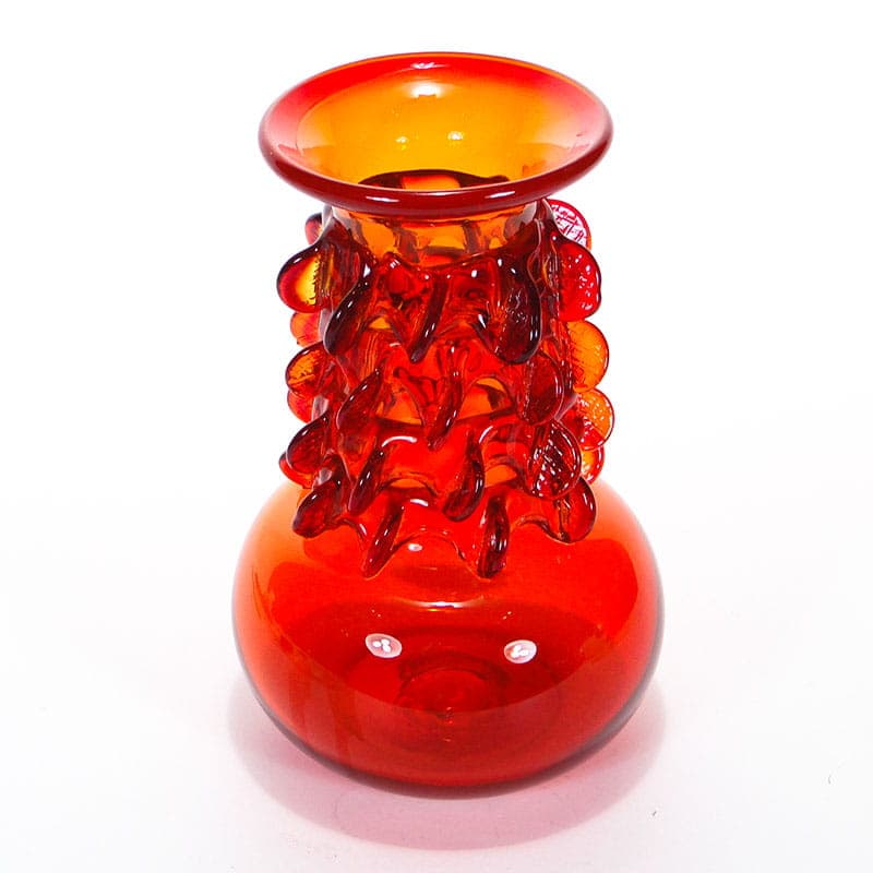 Wazon Panna Młoda, pomarańczowy, szkło, proj. J. Słuczan-Orkusz, Polska, lata 70. - 192008