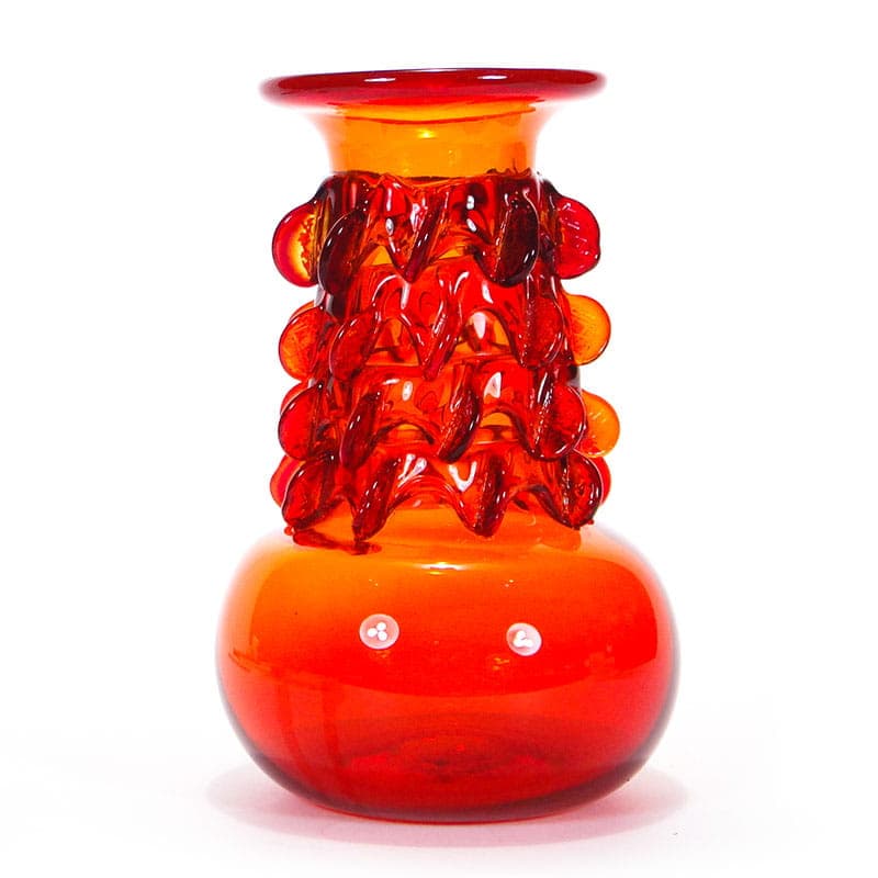 Wazon Panna Młoda, pomarańczowy, szkło, proj. J. Słuczan-Orkusz, Polska, lata 70. - 192003