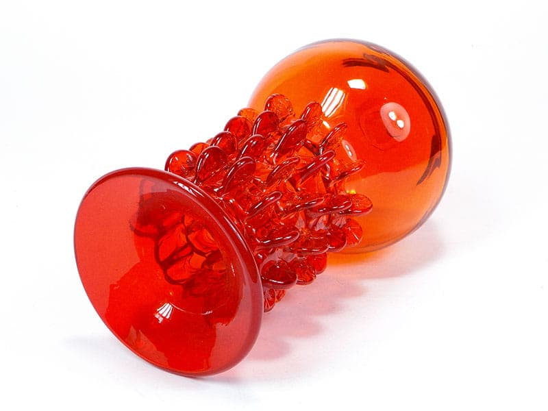 Vase Panna Młoda, orange glass, by J. Słuczan-Orkusz, Poland, 1970s. - 192020
