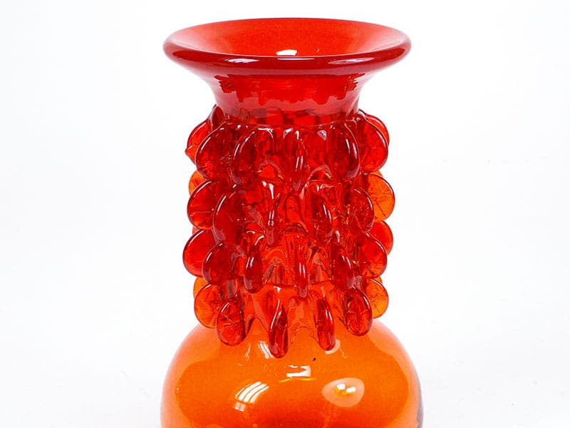 Vase Panna Młoda, orange glass, by J. Słuczan-Orkusz, Poland, 1970s. - 192018