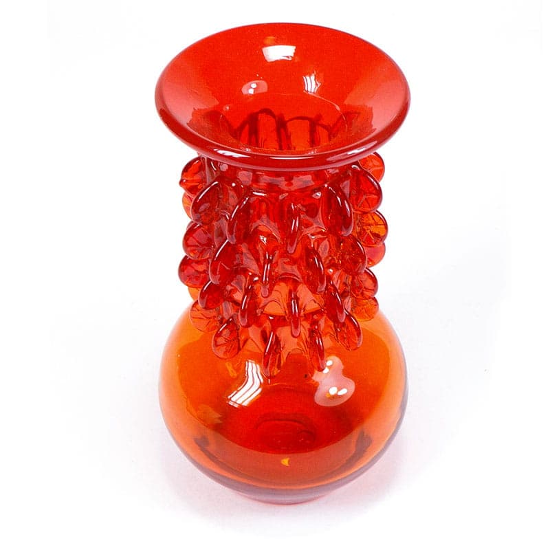Vase Panna Młoda, orange glass, by J. Słuczan-Orkusz, Poland, 1970s. - 192019