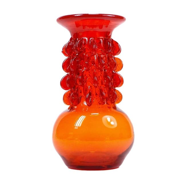 Vase Panna Młoda, orange glass, by J. Słuczan-Orkusz, Poland, 1970s. - DIMENSION