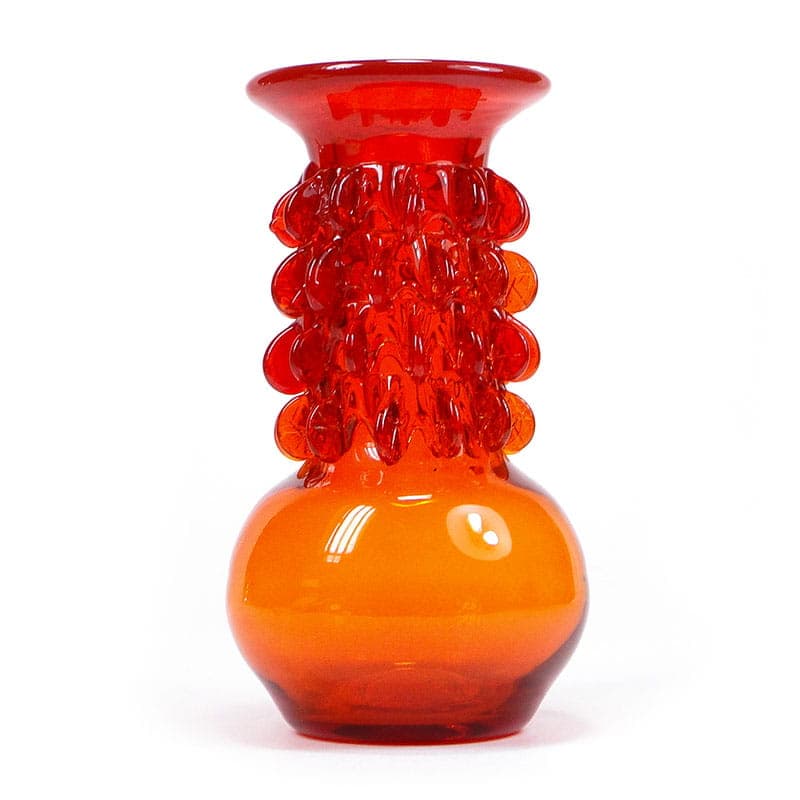 Vase Panna Młoda, orange glass, by J. Słuczan-Orkusz, Poland, 1970s. - 192023