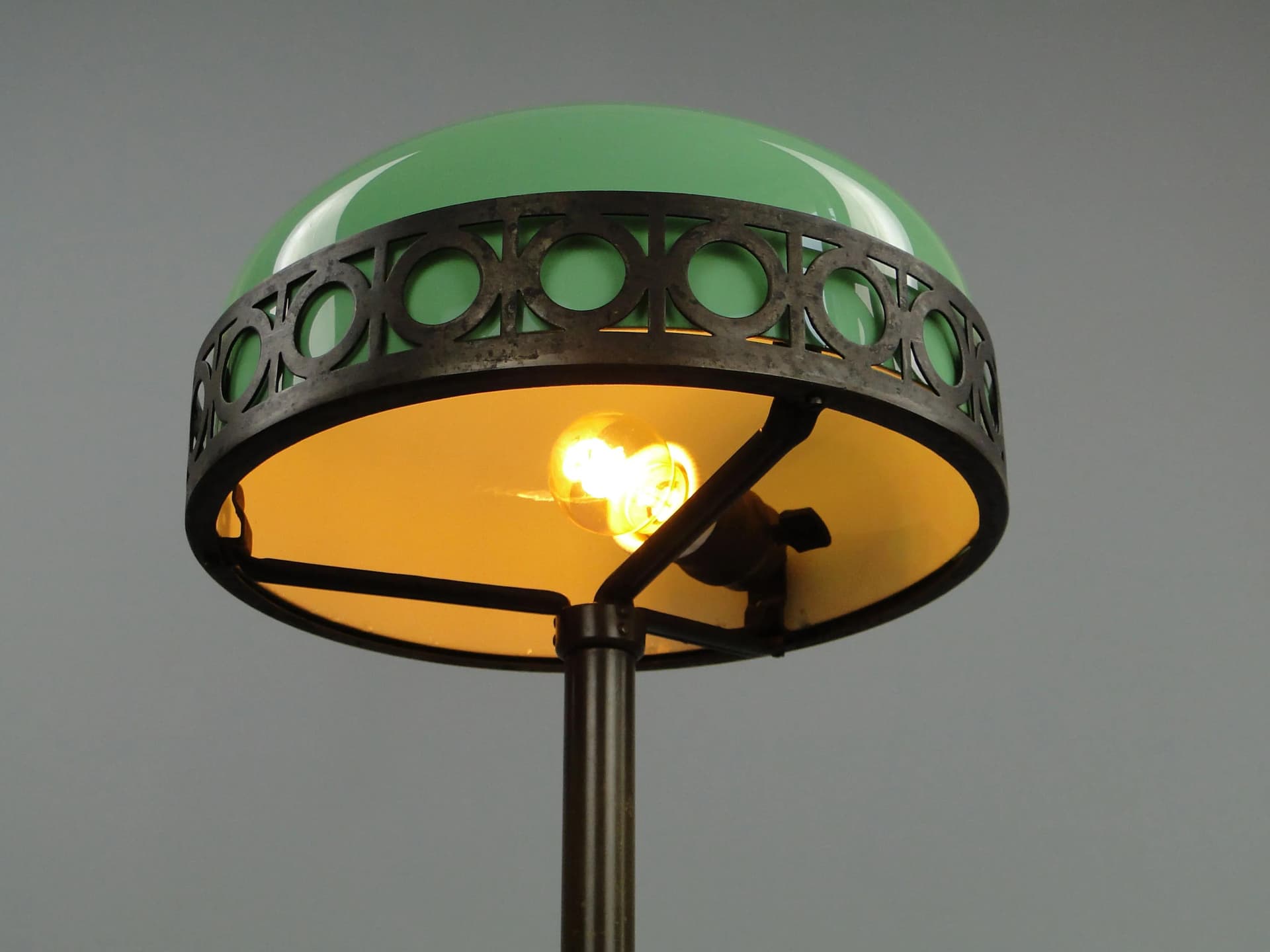 Green Brass Art Nouveau Desk Lamp, Poland, 1900s - 13317
