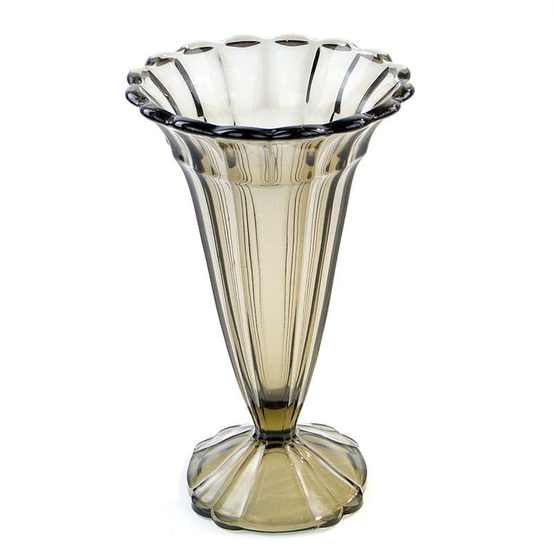 Wazon Art Deco, oliwkowy, szkło, Val Saint Lambert, Belgia, lata 50. - 192166