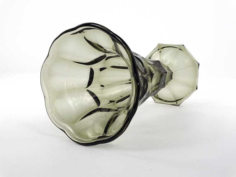 Wazon Art déco, oliwkowy, szkło, Val Saint Lambert, Belgia, lata 50. - 192191