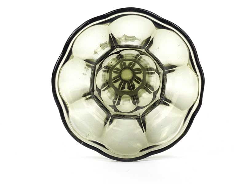 Wazon Art déco, oliwkowy, szkło, Val Saint Lambert, Belgia, lata 50. - 192186