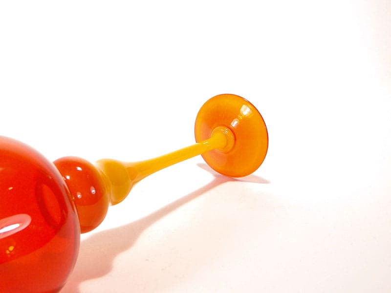 Wazon kielich, pomarańczowy, szkło, proj. Z. Horbowy, Polska, lata 70. - 192223