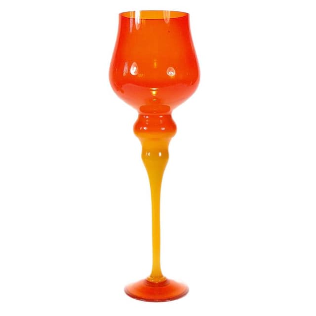 Wazon kielich, pomarańczowy, szkło, proj. Z. Horbowy, Polska, lata 70. - WYMIARY