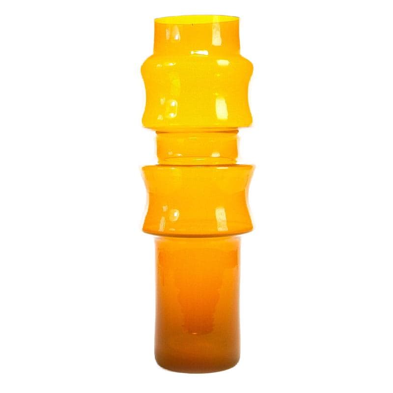 Vase Eryk, orange glass, by Z. Horbowy, Poland, 1970s.