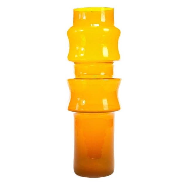 Vase Eryk, orange glass, by Z. Horbowy, Poland, 1970s. - DIMENSION