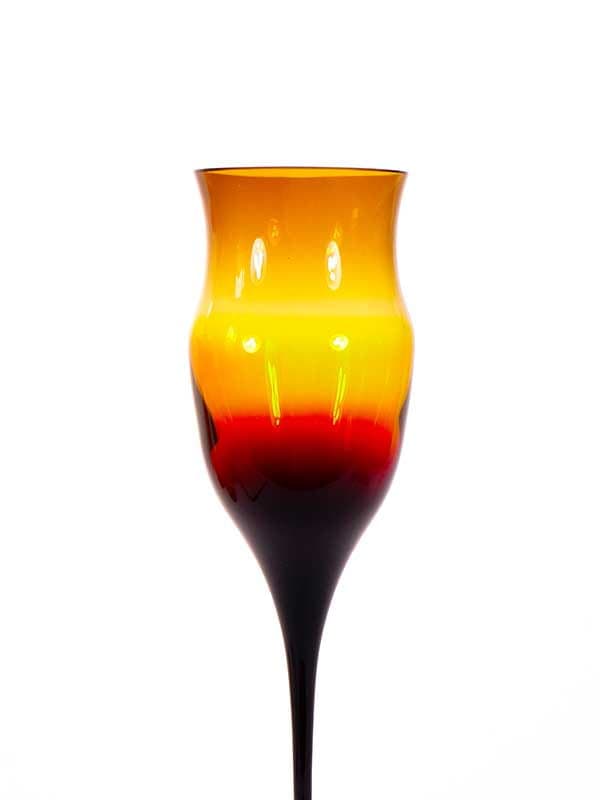Goblet, multicolor glass, by Z. Horbowy, Poland, 1970s. - 192262