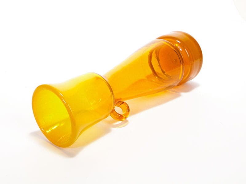 Vase with Handle, yellow, glass, by K. Krawczyk, Poland, 1970s. - 192271