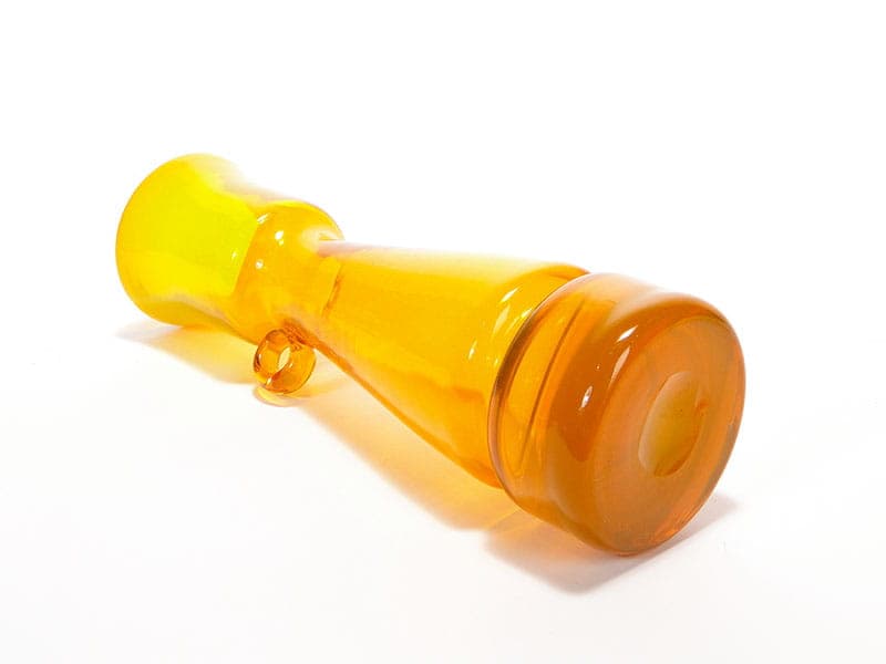 Vase with Handle, yellow, glass, by K. Krawczyk, Poland, 1970s. - 192265