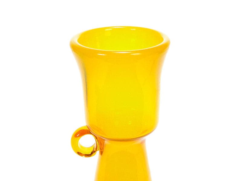 Vase with Handle, yellow, glass, by K. Krawczyk, Poland, 1970s. - 192268