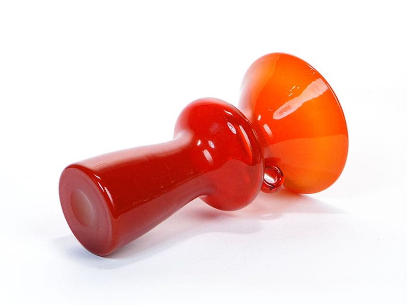 Wazon z uchem, szkło pomarańczowy, Polska, lata 70. - 192272