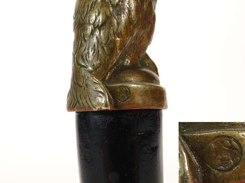 Pieczęć figuralna Art Nouveau, złocony brąz czarny, Europa, ok. 1900 - 192296