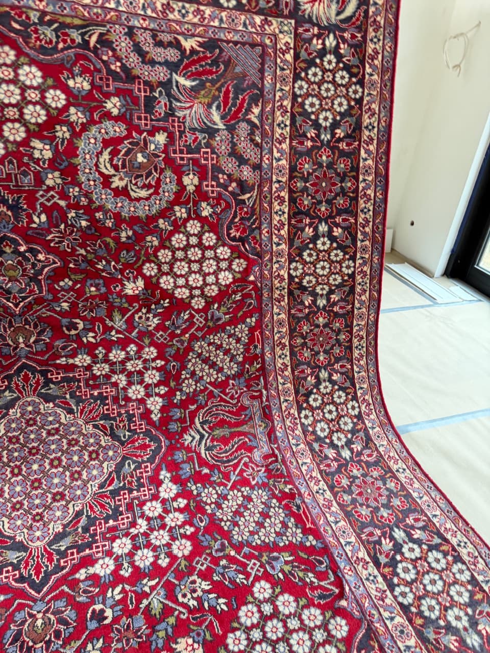 Dywan Keshan 400x290 cm, czerwony, wełna, Iran - 192378