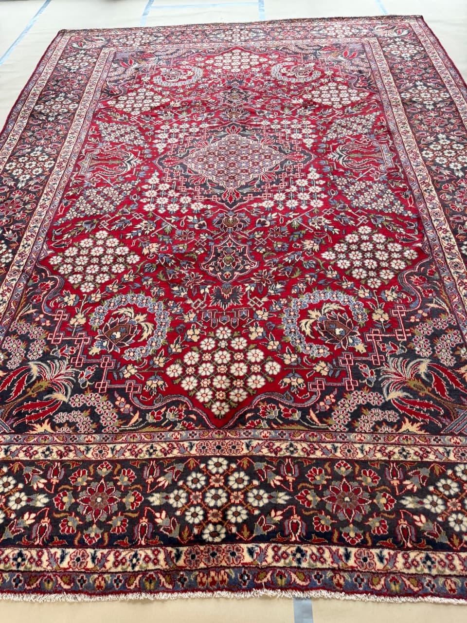 Dywan Keshan 400x290 cm, czerwony, wełna, Iran - 192365