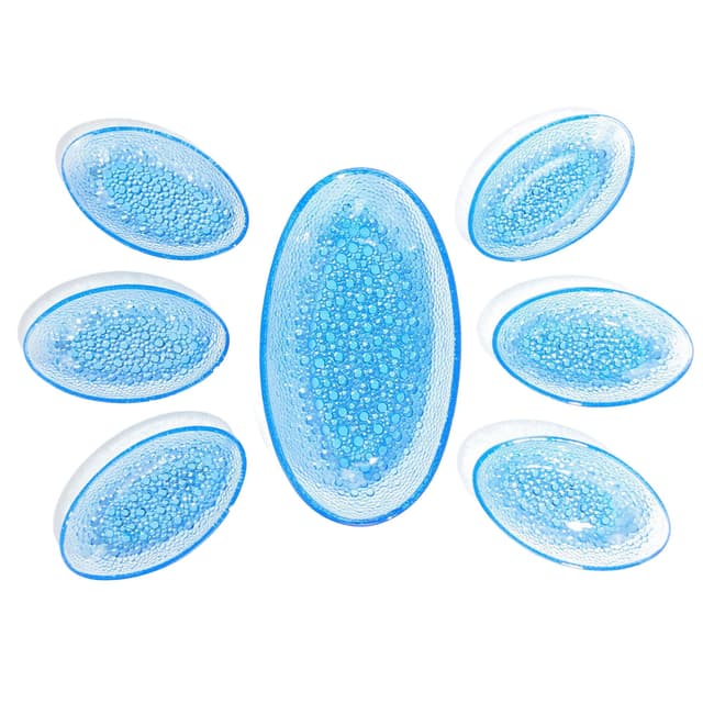 Tableware set Asteroid, blue glass, by J. S. Drost, Ząbkowice, Poland, 1960s. - DIMENSION