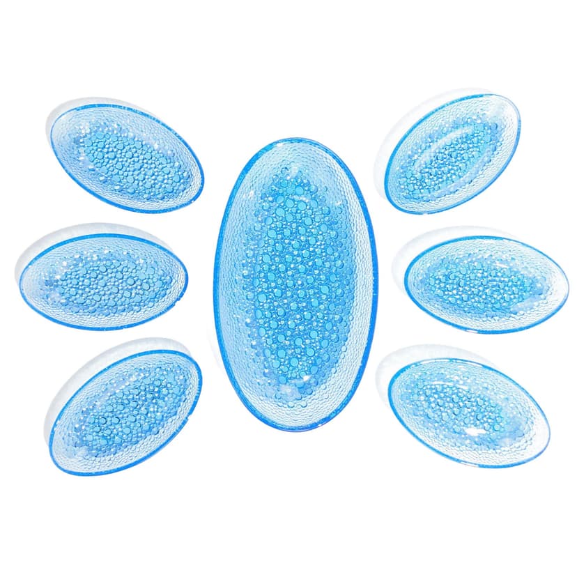 Komplet naczyń Asteroid, szkło błękitne, proj. J. S. Drost, Ząbkowice, Polska, lata 60.