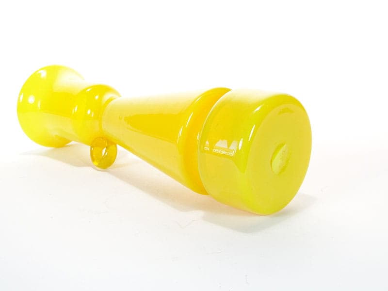 Wazon z uchem, szkło żółty, proj. K. Krawczyk, Polska, lata 70. - 192495