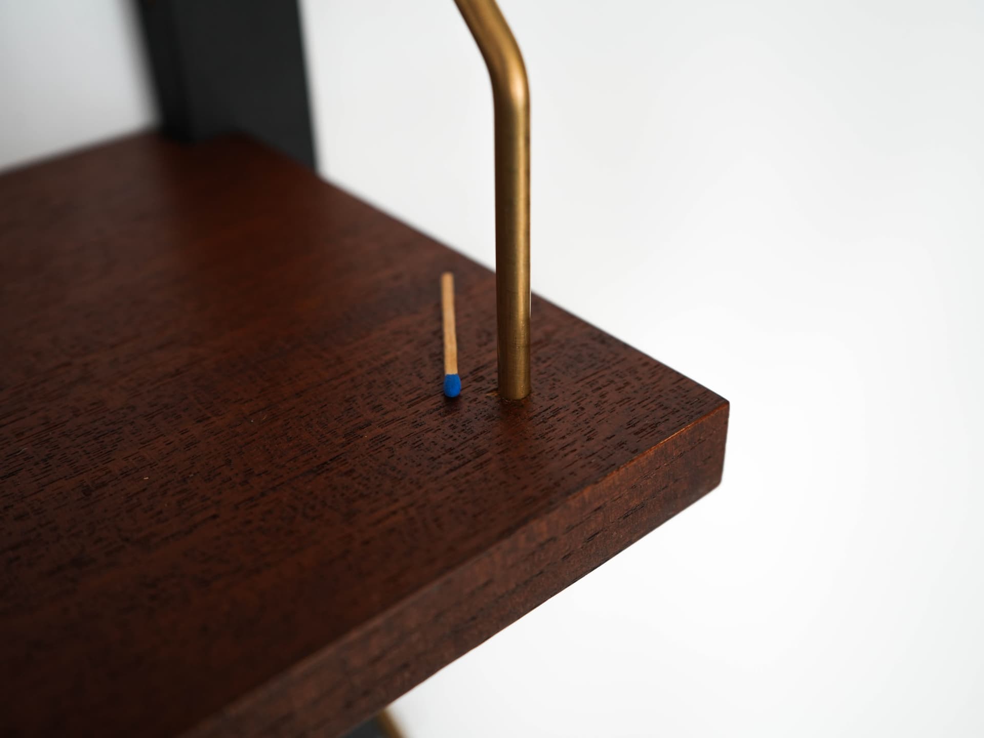 Regał systemowy, tek brązowy, metal czarny, szkło, Dania, lata 60. - 192533