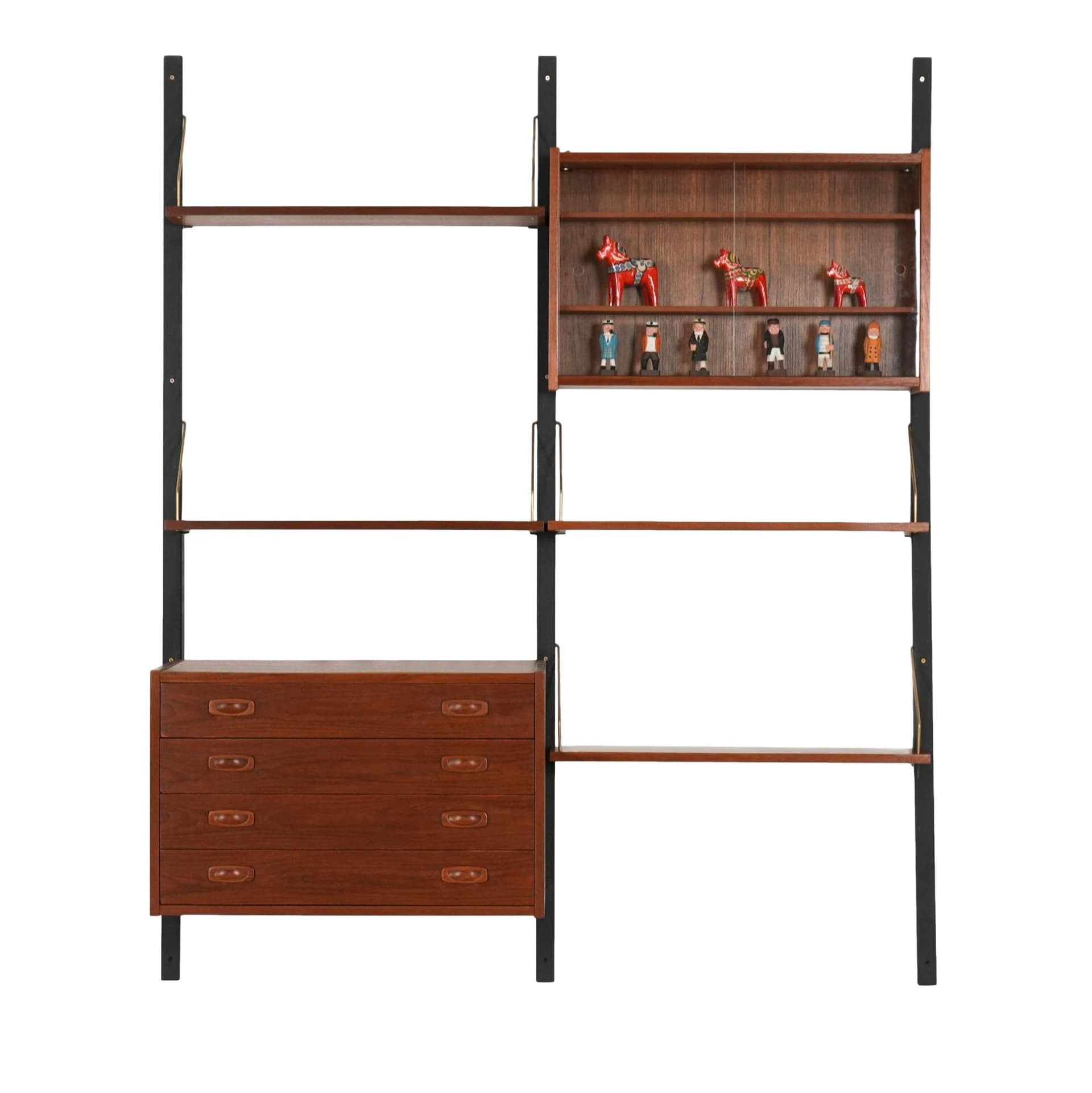 Regał PS System, brązowy, teak, Randers Møbelfabrik, Dania, lata 60.