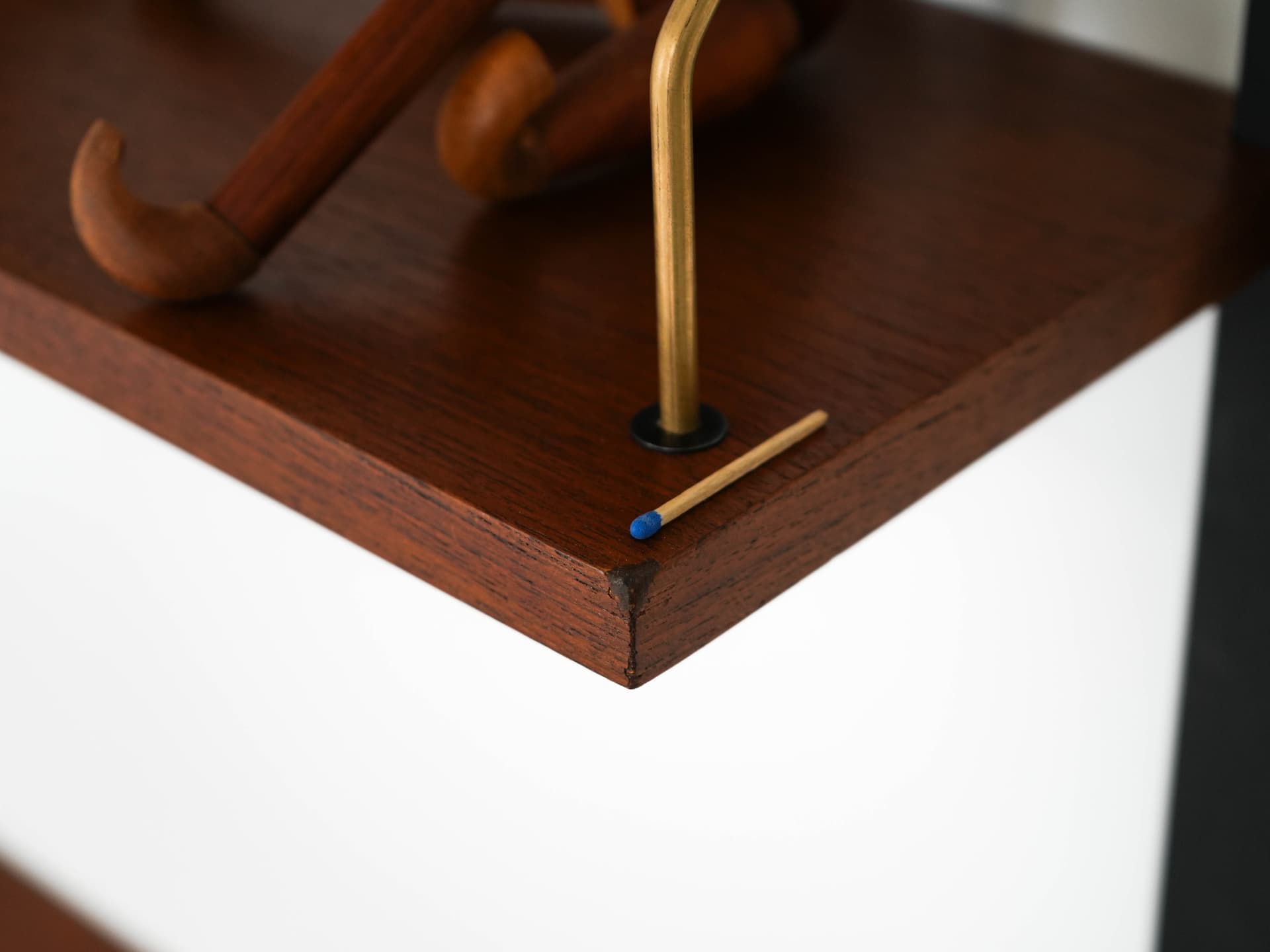 Regał PS System, teak brązowy, metal czarny, szkło przezroczyste, Randers Møbelfabrik, Dania, lata 60. - 192559