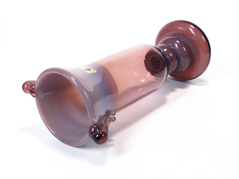 Wazon amfora, szkło różowy, proj. J. Słuczan-Orkusz, Polska, lata 70. - 192598