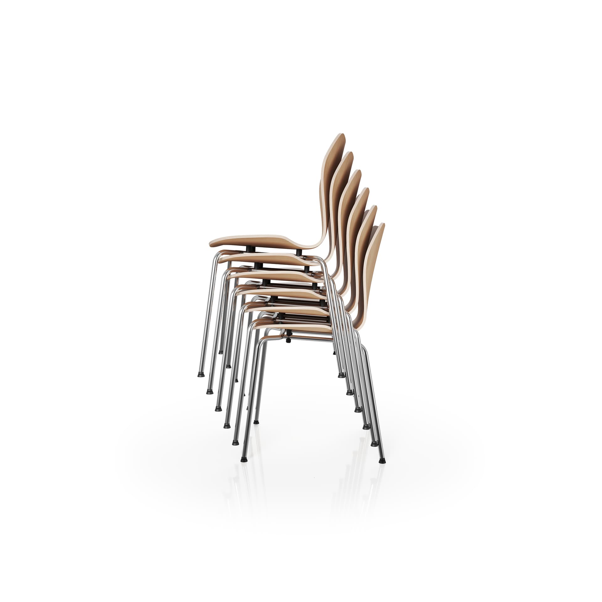 Krzesło KA237 Contract buk naturalny i nogi chromowane, proj. A. Kuczma, VZÓR - 1331