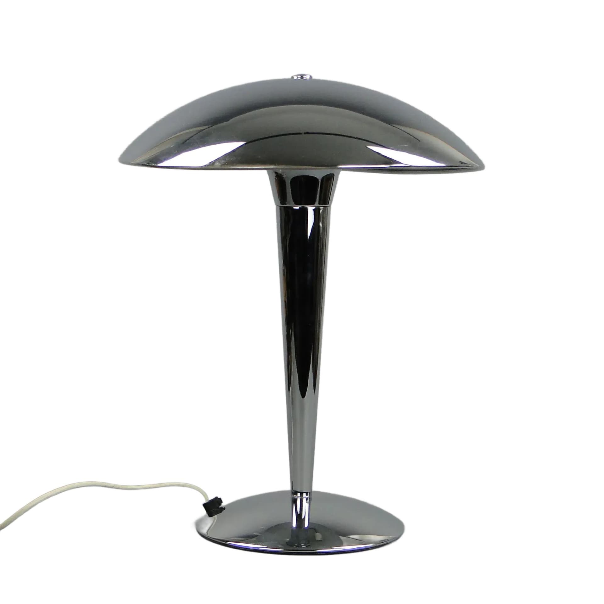 Table Lamp Art Deco, chrome silver metal, Italy, 1980s