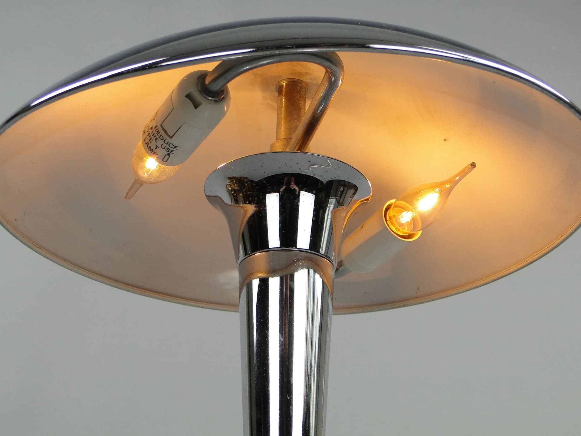 Table Lamp Art Deco, chrome silver metal, Italy, 1980s - 13384