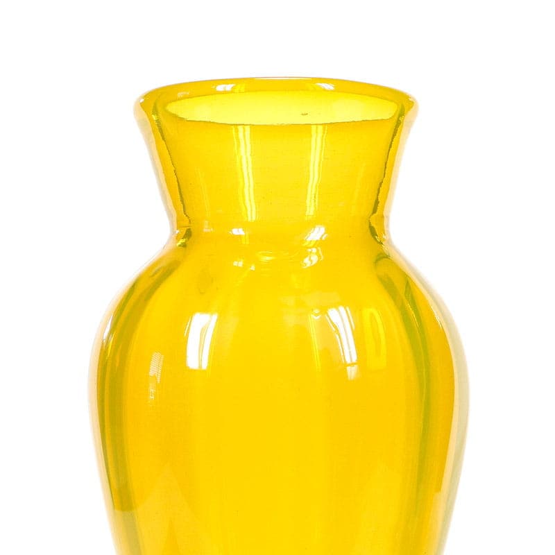 Wazon z kokardą, szkło żółte, proj. J. Słuczan-Orkusz, Polska, lata 70. - 192615