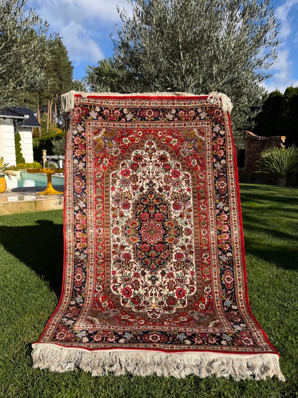 Dywan Ghoum, 180x100 cm, jedwab multikolor, Iran - 192684