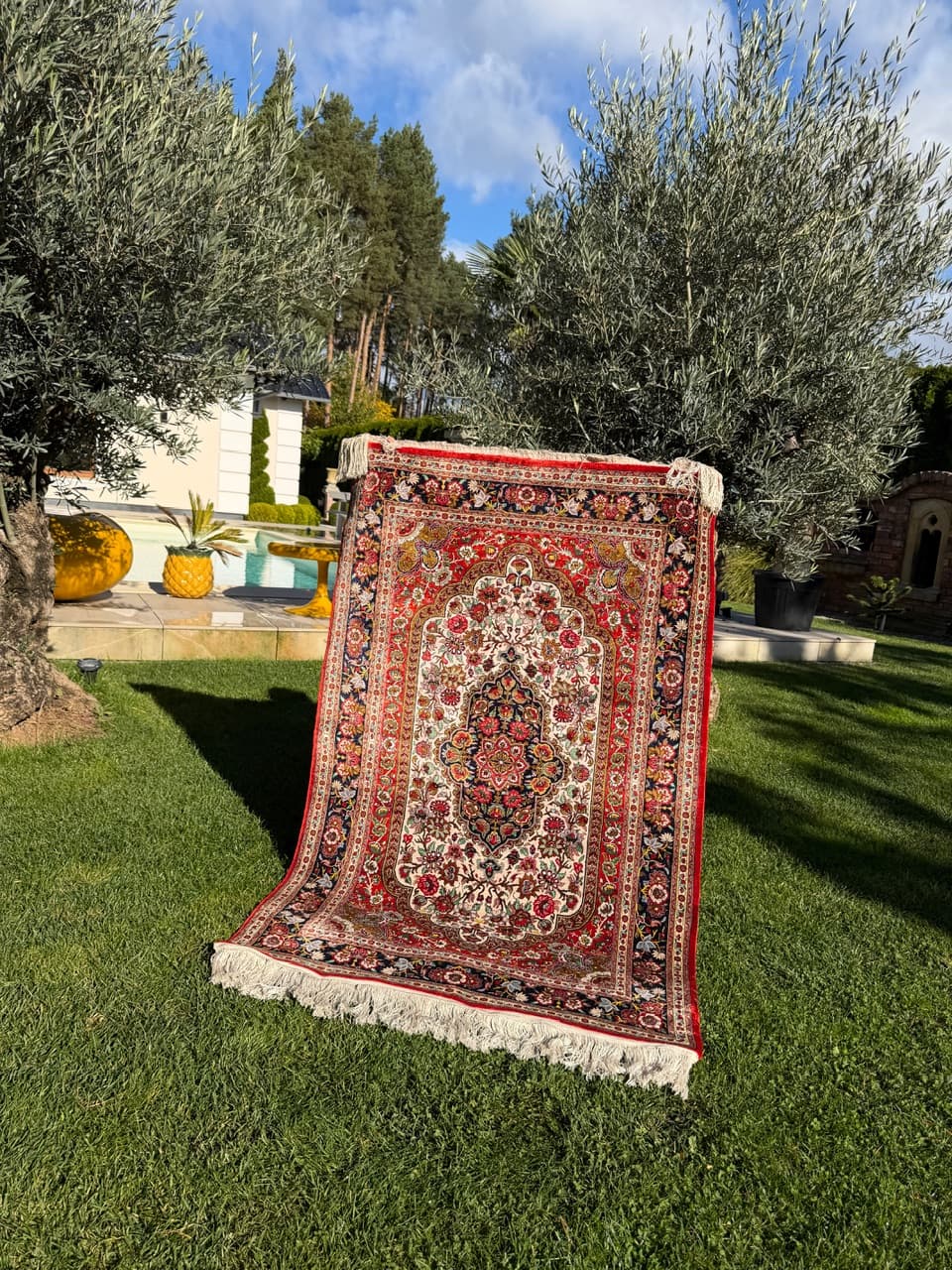 Dywan Ghoum, 180x100 cm, jedwab multikolor, Iran - 192685