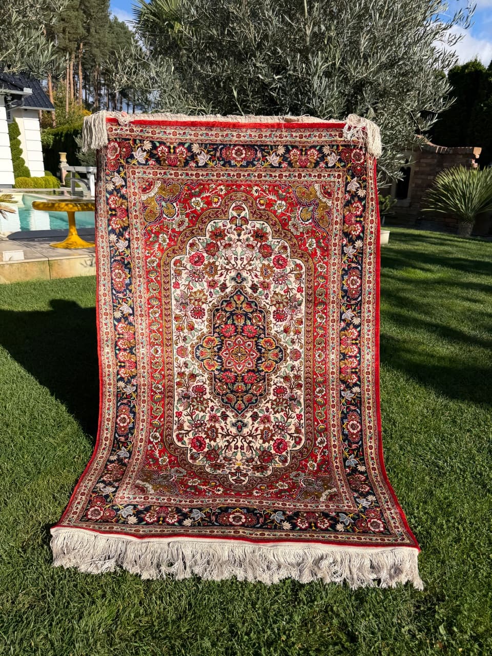 Dywan Ghoum, 180x100 cm, jedwab multikolor, Iran - 192686