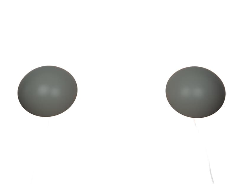 Para kinkietów PH Hat, szary, metal, proj. P. Henningsen, Louis Poulsen, Dania, lata 70.