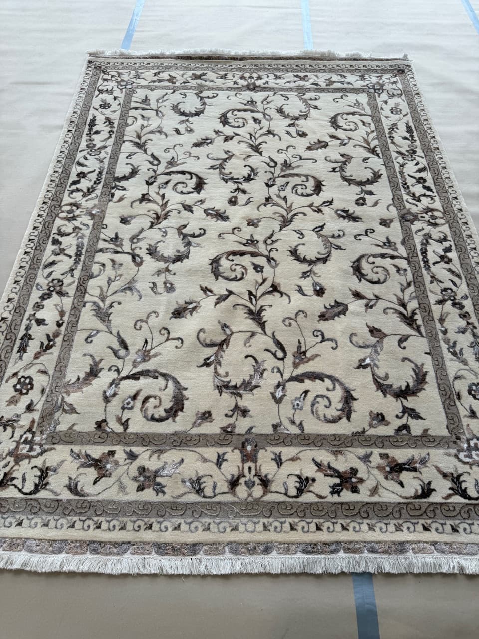 Dywan Ghoum, 245x170 cm, ivory white, wełna kaszmirowa jedwab, Indie - 192739