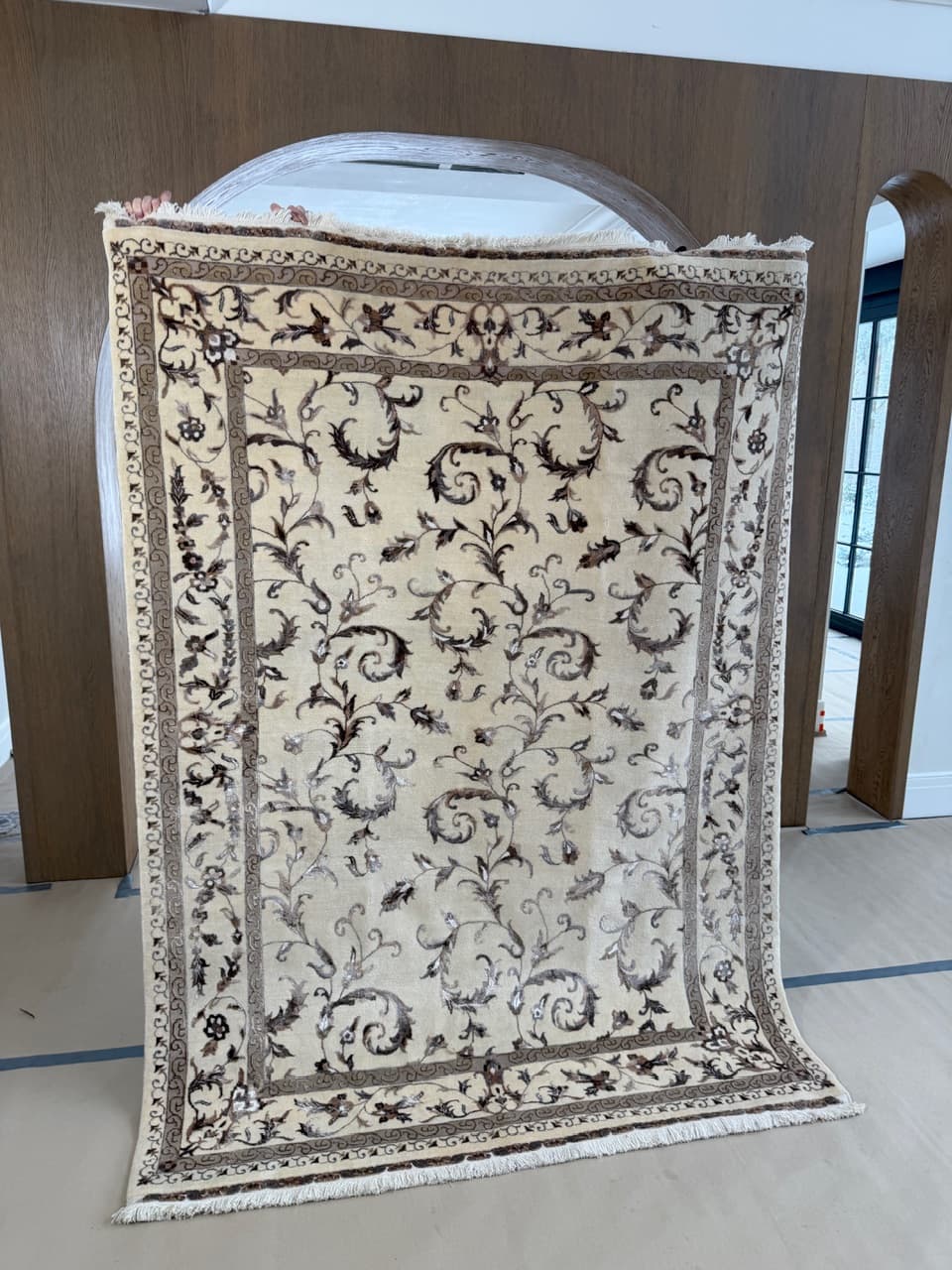 Dywan Ghoum, 245x170 cm, ivory white, wełna kaszmirowa jedwab, Indie - 192737