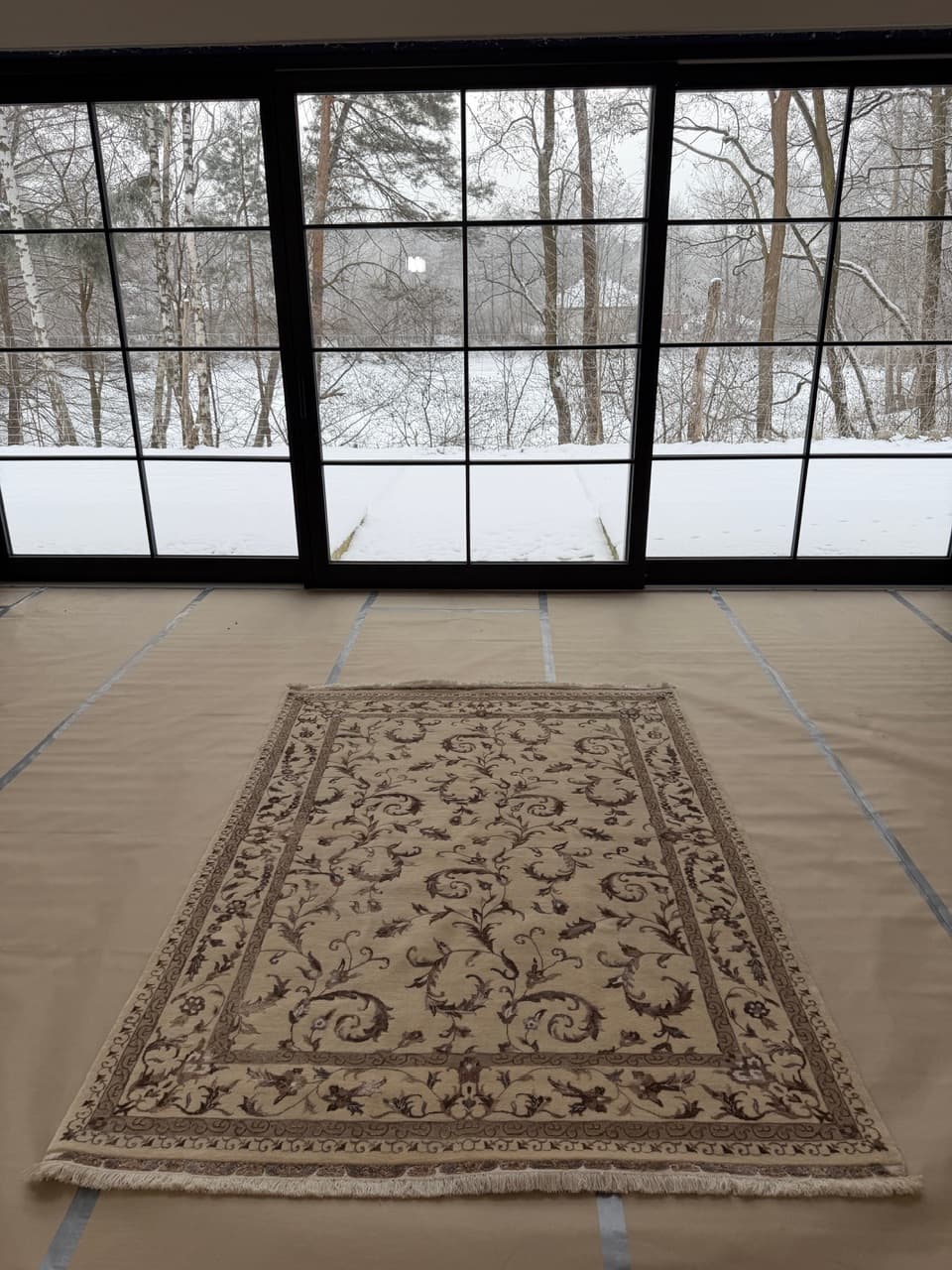 Dywan Ghoum, 245x170 cm, ivory white, wełna kaszmirowa jedwab, Indie - 192746